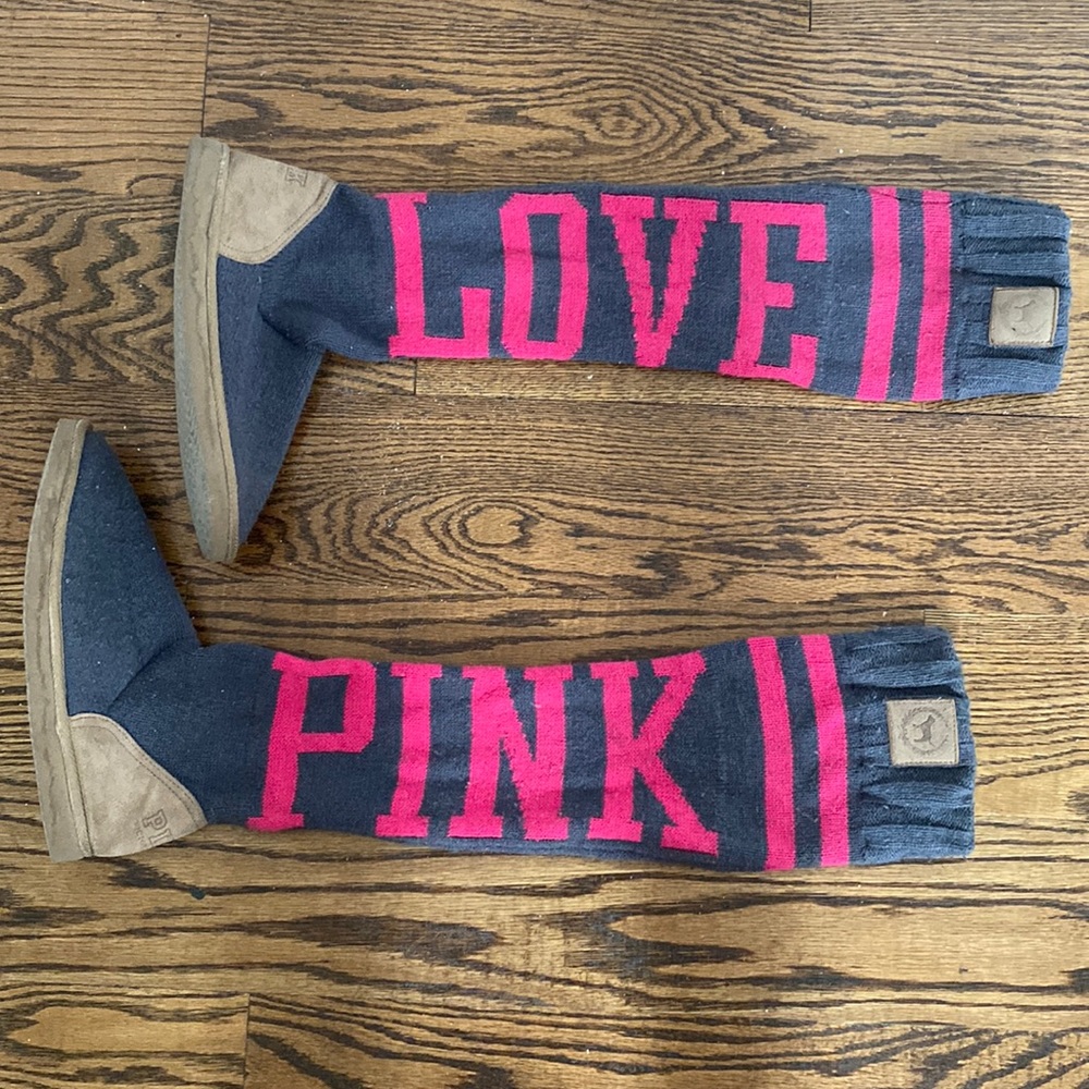 PINK Sock boots Victoria’s Secret RARE 8